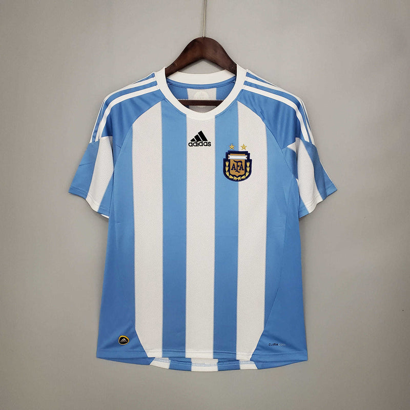 Camisa Argentina Retrô 2010 Azul e Branca - Adidas